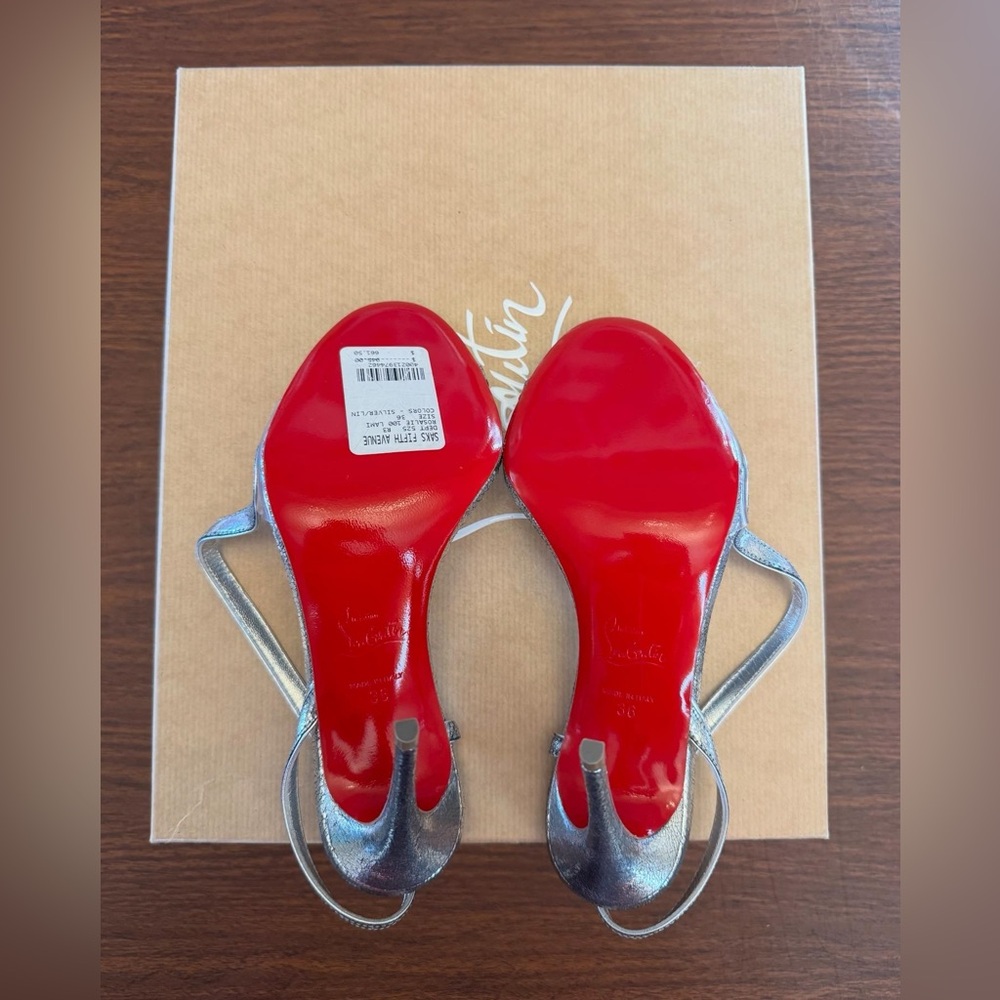 Christian Louboutin Rosalie 100 Leather Sandals - Picture 6 of 10